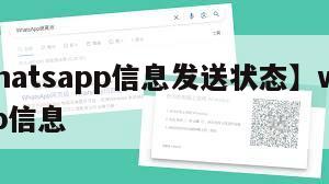 【whatsapp信息发送状态】whatsapp信息