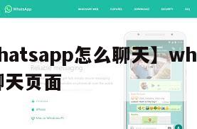 【whatsapp怎么聊天】whatsapp聊天页面